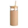 Glass Sipper Bottle with Bamboo Lid and Straw