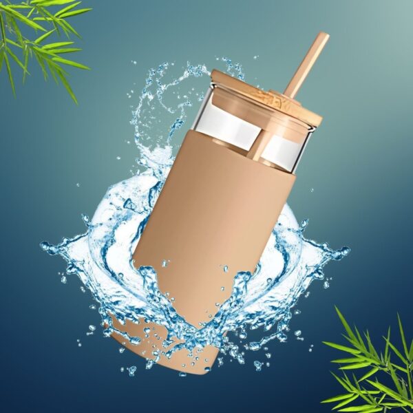 Glass_Sipper3 Glass Sipper Bottle with Bamboo Lid and Straw