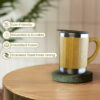 Bamboo Insulated Coffee Mug – 12oz Reusable Bamboo & Stainless Steel Travel Cup