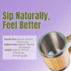 Bamboo Insulated Coffee Mug – 12oz Reusable Bamboo & Stainless Steel Travel Cup