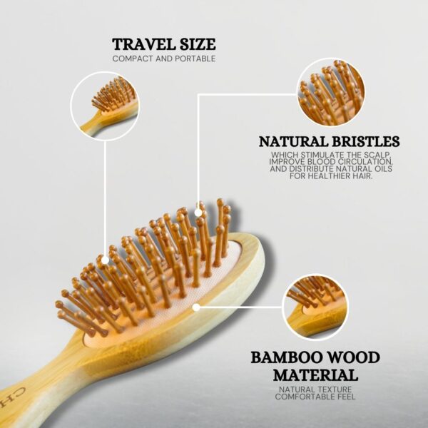 Eco-Friendly Bamboo Mini Hairbrush with Natural Bristles