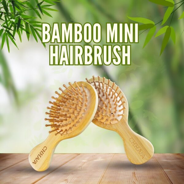 Eco-Friendly Bamboo Mini Hairbrush with Natural Bristles