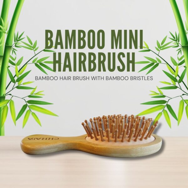 Eco-Friendly Bamboo Mini Hairbrush with Natural Bristles