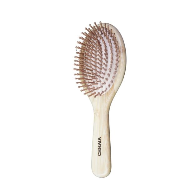 Oval Bamboo Hair Brush – Natural Wooden Detangler for All Hair Types