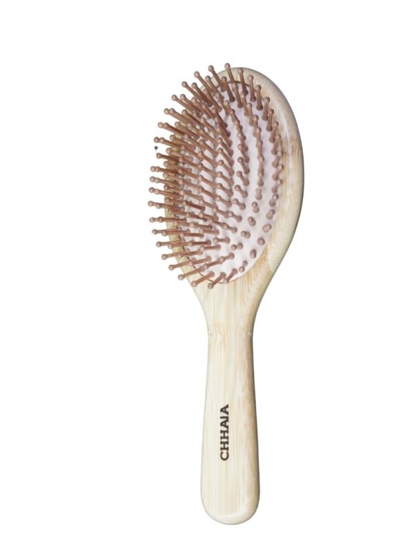 Oval Bamboo Hair Brush – Natural Wooden Detangler for All Hair Types